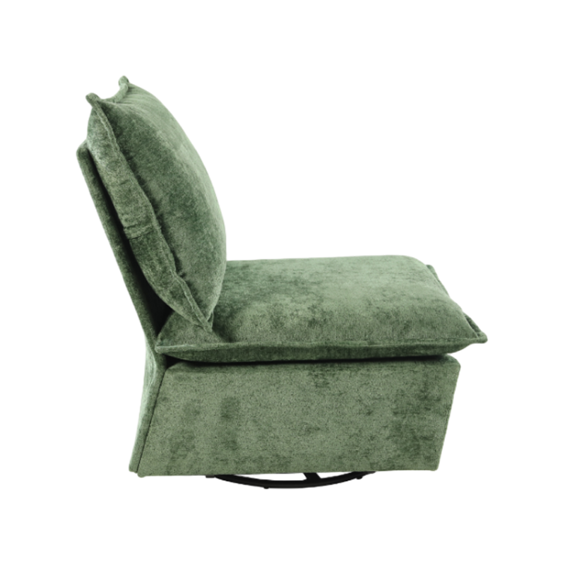 Swinging Iron Frame Chenille Fabric Leisure Chair
