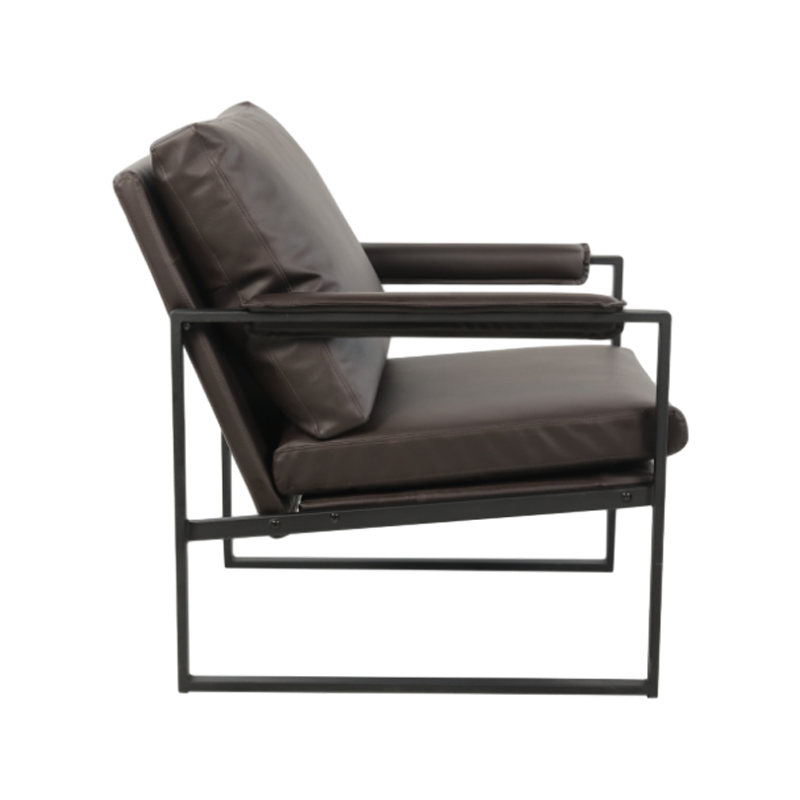 Sprayed Black Armrest Frame with Soft Covering PU Fabric Leisure Chair