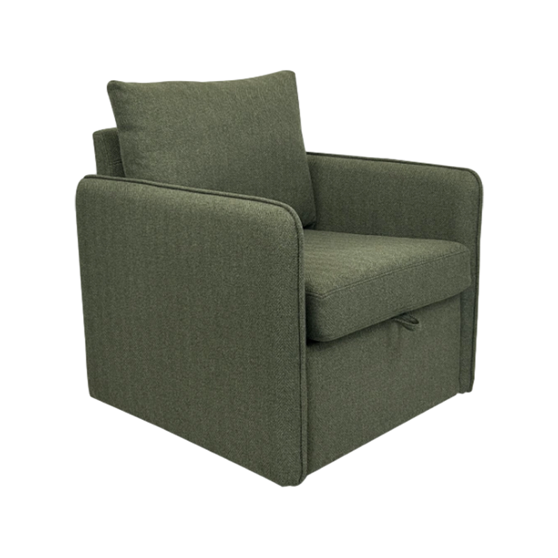Removable Storage Upholstered Inner Frame Wooden Frame Linen Fabric Leisure Chair