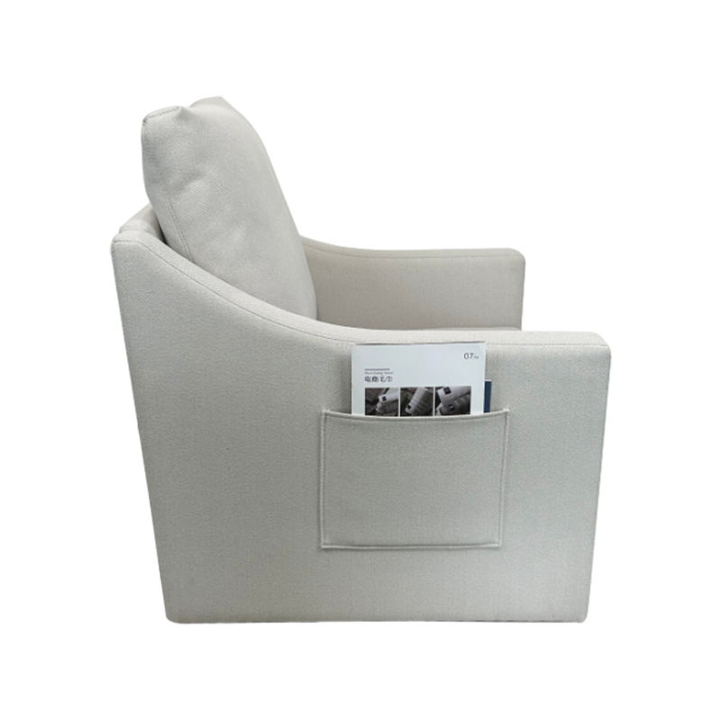 Soft-Packed Inner Frame Wood Frame Linen Fabric Leisure Chair