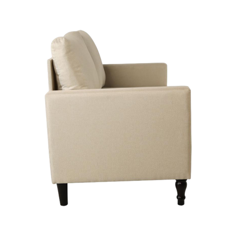 Movable Seat Cushions, Sponge-Filled Two-Seat Linen Fabric Modular Sofa