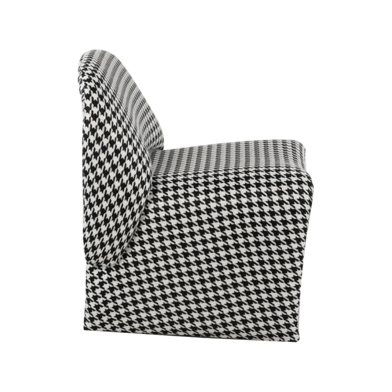 Iron Frame Inner Frame Sponge Filled Houndstooth Fabric Leisure Chair