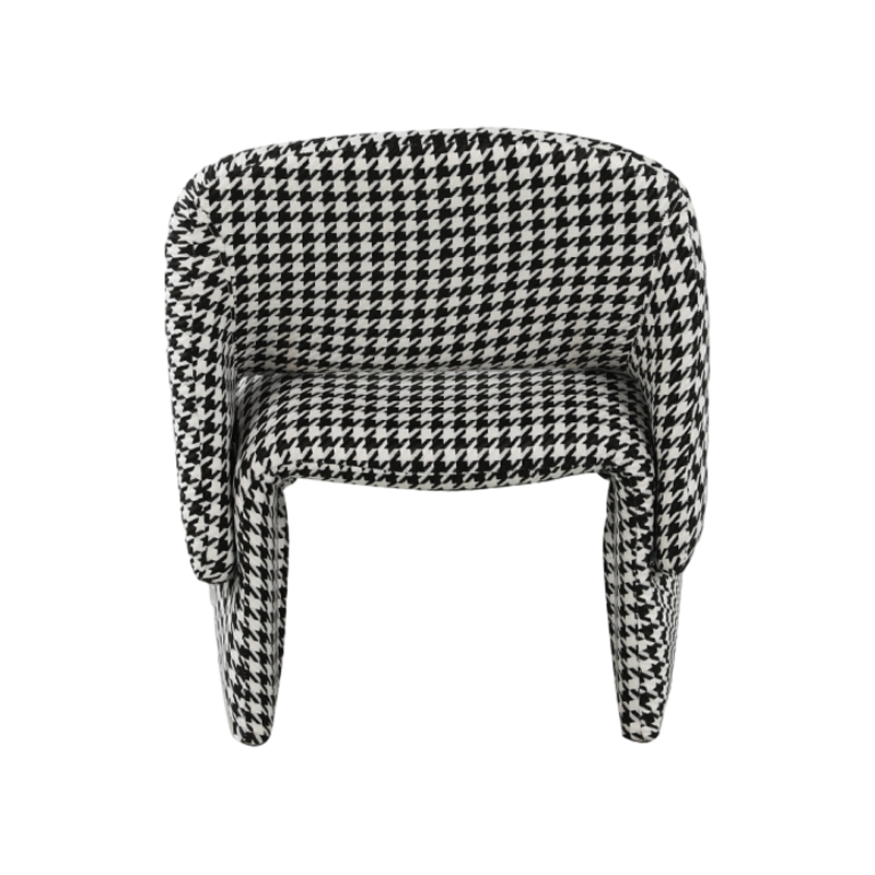 Iron Frame Inner Frame Sponge Filled Houndstooth Fabric Leisure Chair